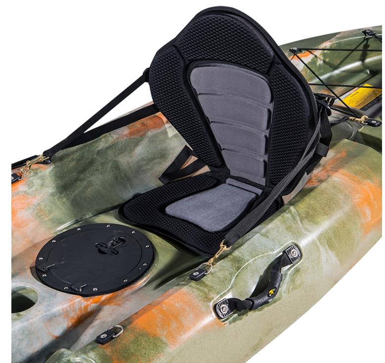 Deluxe Adjustable Padded Kayak Canoe Seat Backrest Straps Brass Snap