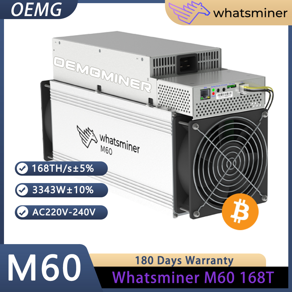New Whatsminer M60 168T 3343W ASIC Miner BTC Bitcoin Miner Include PSU |  eBay