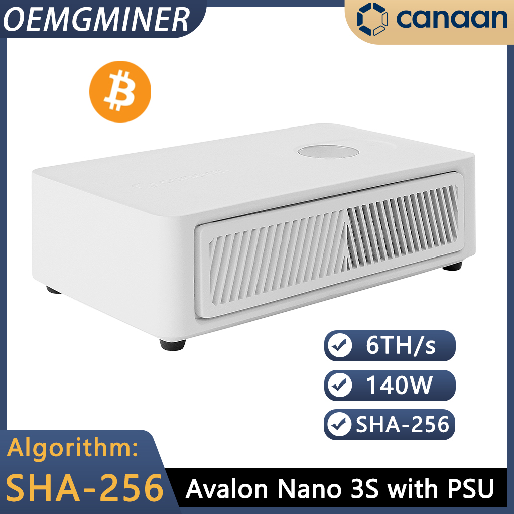 Home Bitcoin Mining System Avalon Nano 3S Bitcoin Miner - 6TH/s 140W Home  Mining Machine With Adapter (Ships March 2025) Avalon Nano 3S Miner