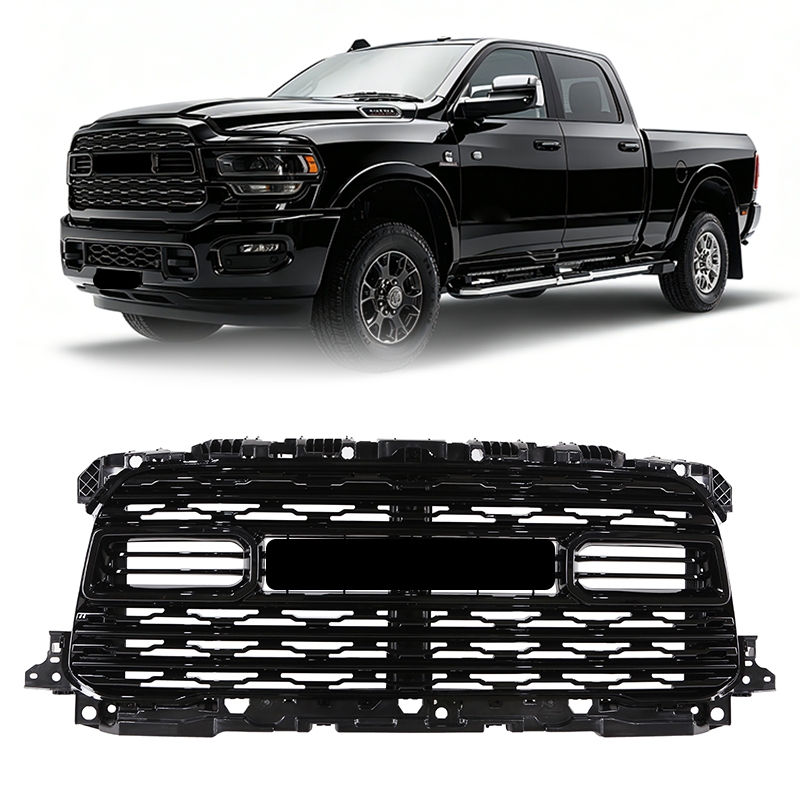 Front Bumper Upper Grille For 2020-2024 RAM 2500 3500 4500 W/O Camera Hole Black