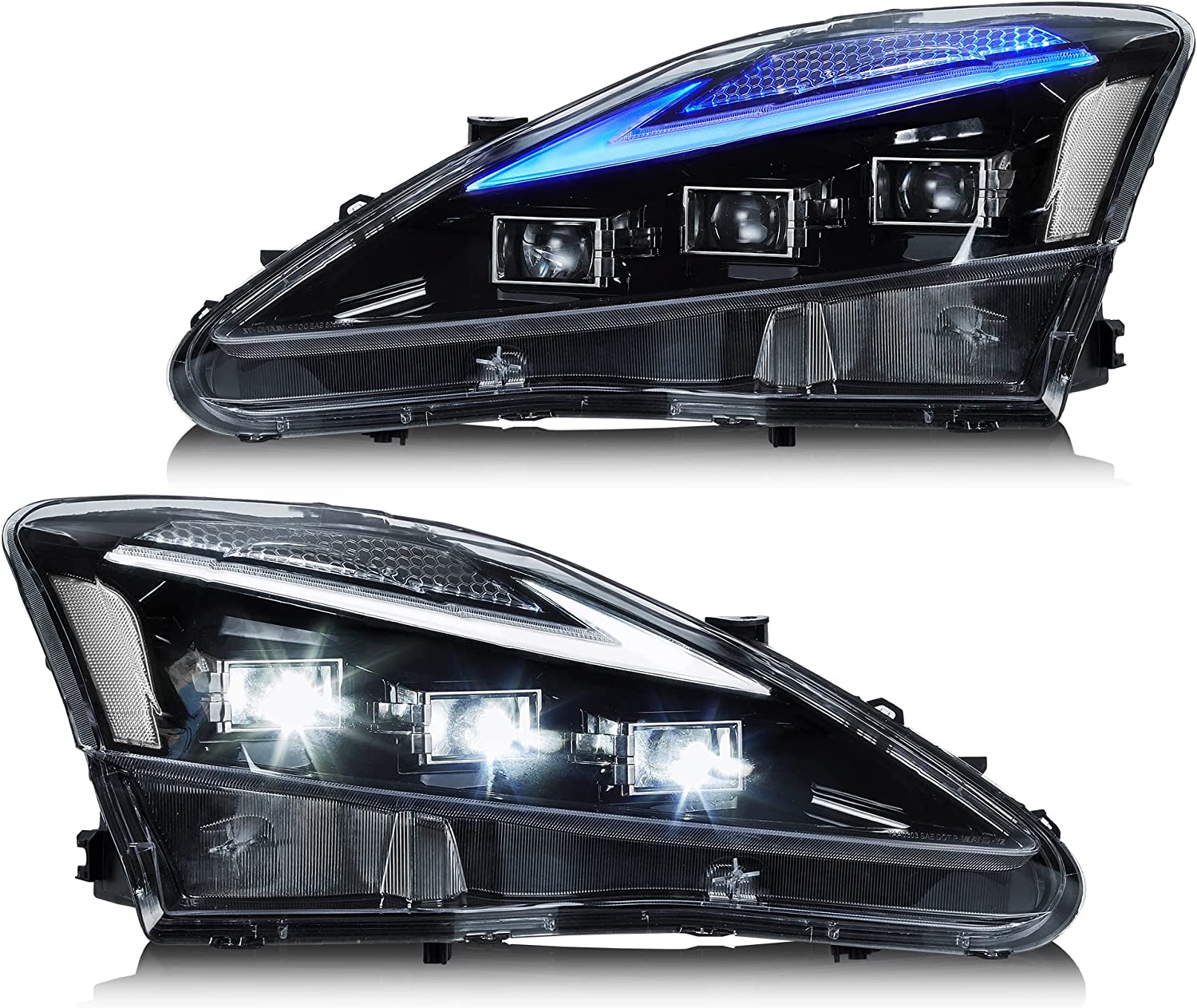VLAND Headlights w/Startup For 06-14 Lexus IS250 IS350 ISF LED