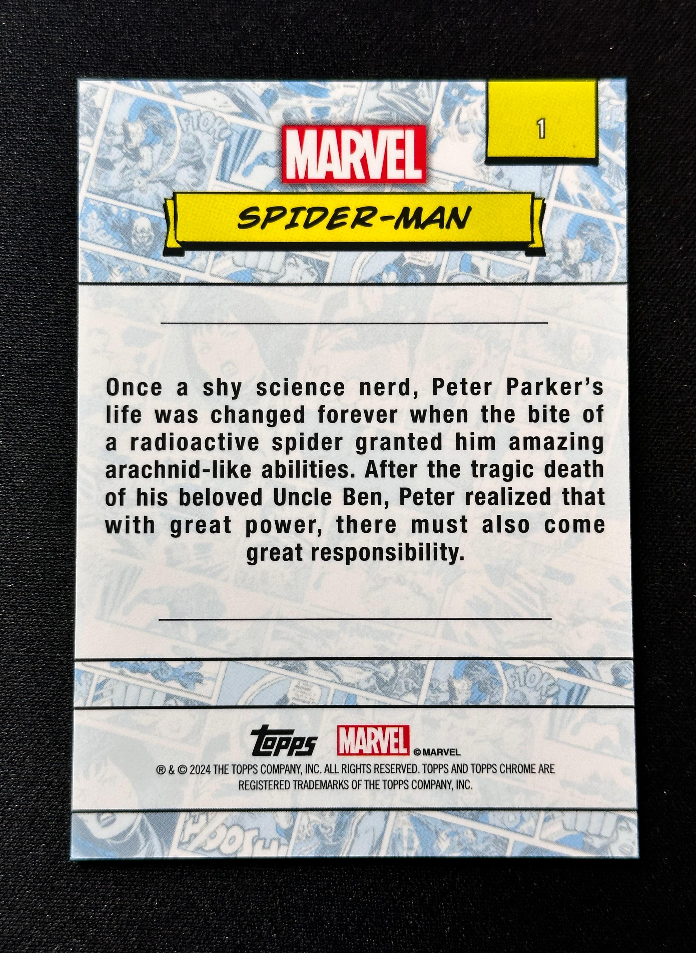 2024 Topps Chrome Sapphire Marvel Spider-Man #1 | eBay