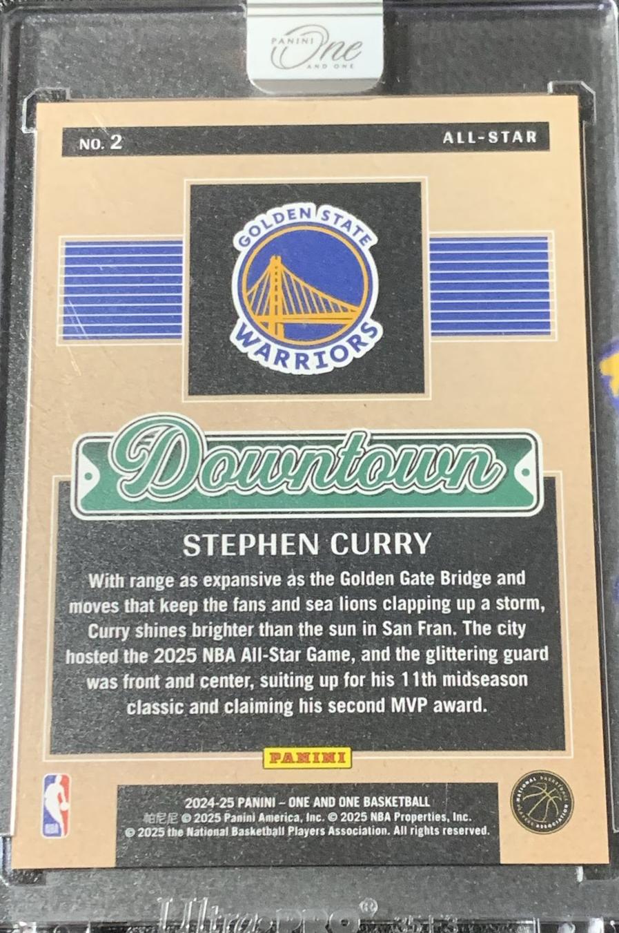 NBA ステフィン・カリー Stephen Curry panini 2024-25 Panini One And One Stephen Curry #2 Downtown All