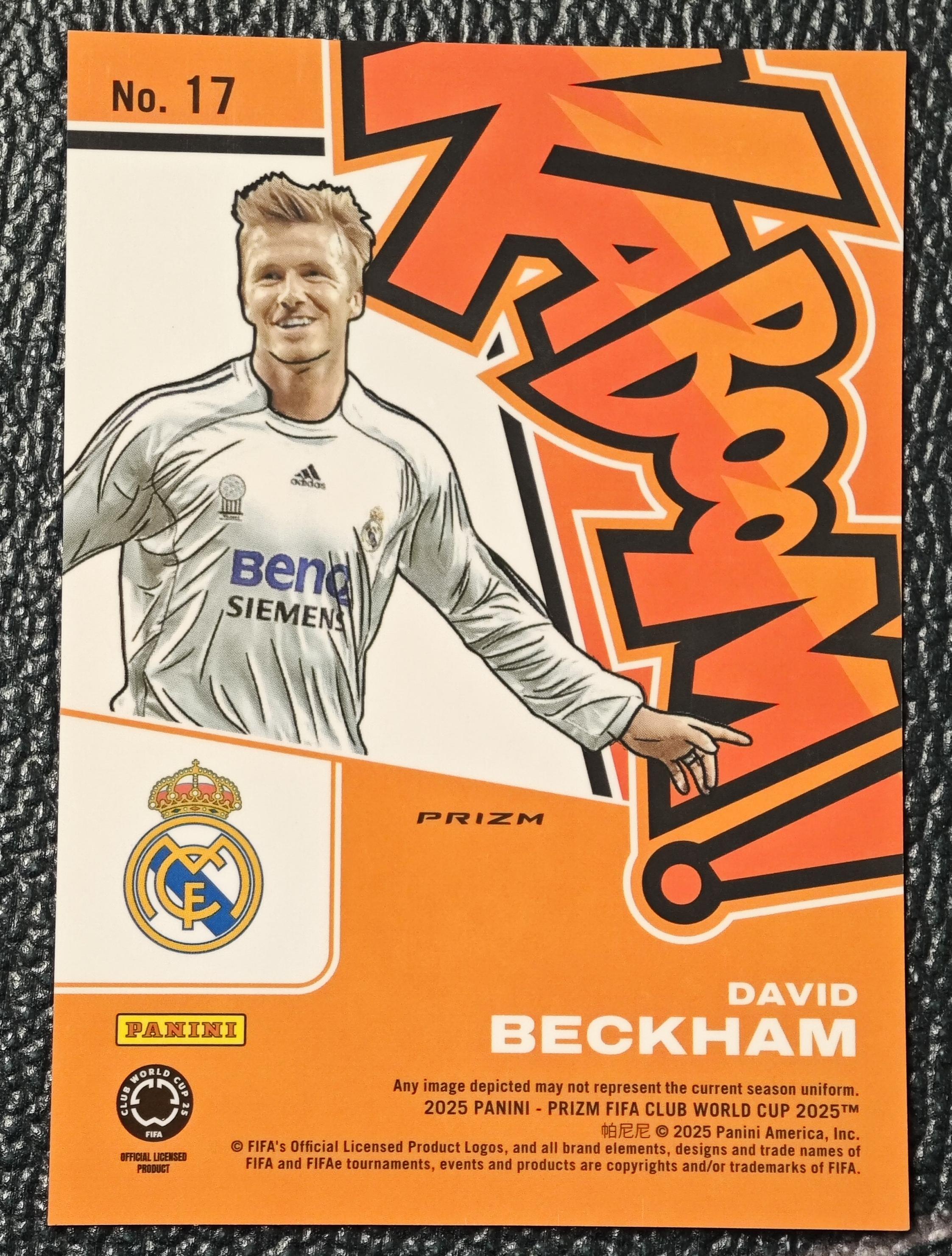 2025 Panini Prizm FIFA Club World Cup David Beckham #17 Kaboom