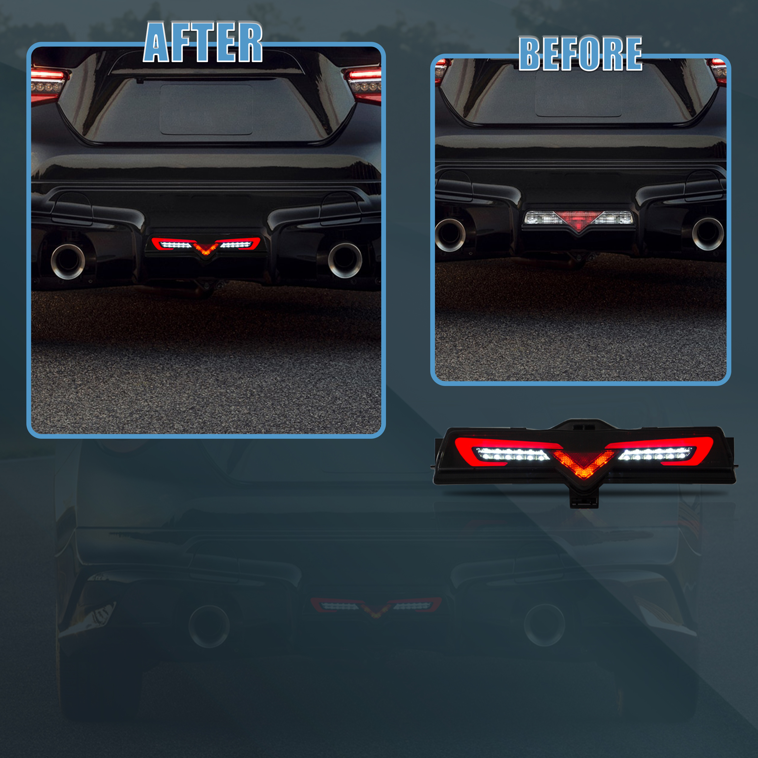For 2022-2024 Toyota GR86 / Subaru BRZ LED Rear Bumper Lights w/ Fog Lamp Black