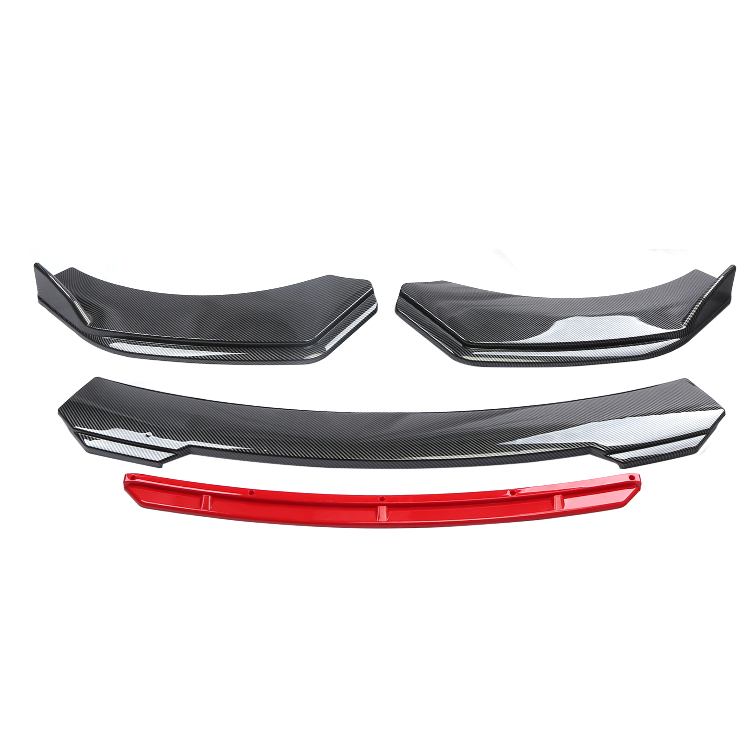 Front Bumper Lip Spoiler Kit – Carbon Fiber Look + Red Accents – Fits Chrysler 300 2005–2010