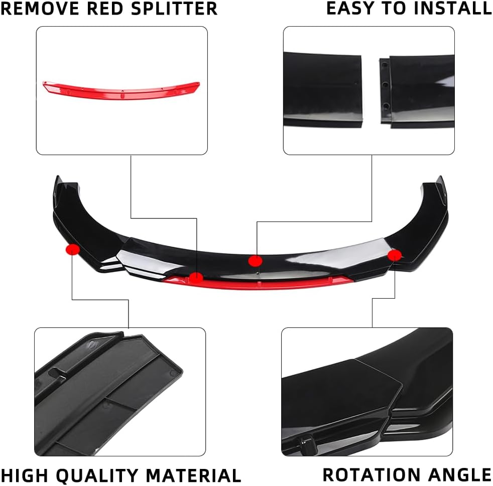 http clhs.lips.se body f_car_c.htm For Toyota C-HR CHR 2018-2022 Red Front Bumper Lip Splitter Spoiler Body  Kit