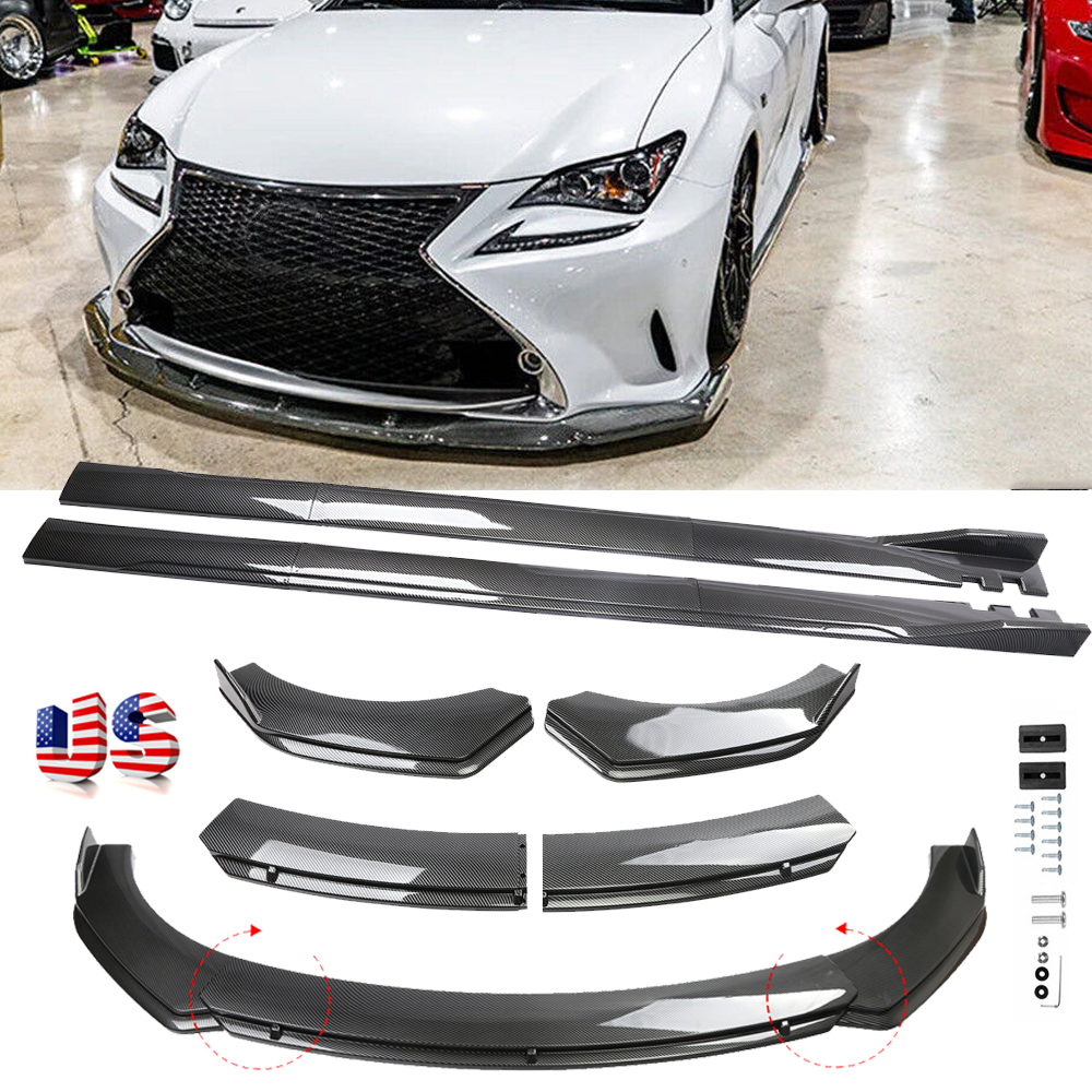For Lexus RC F RC200t 300 Carbon Fiber Front Bumper Lip Spoiler
