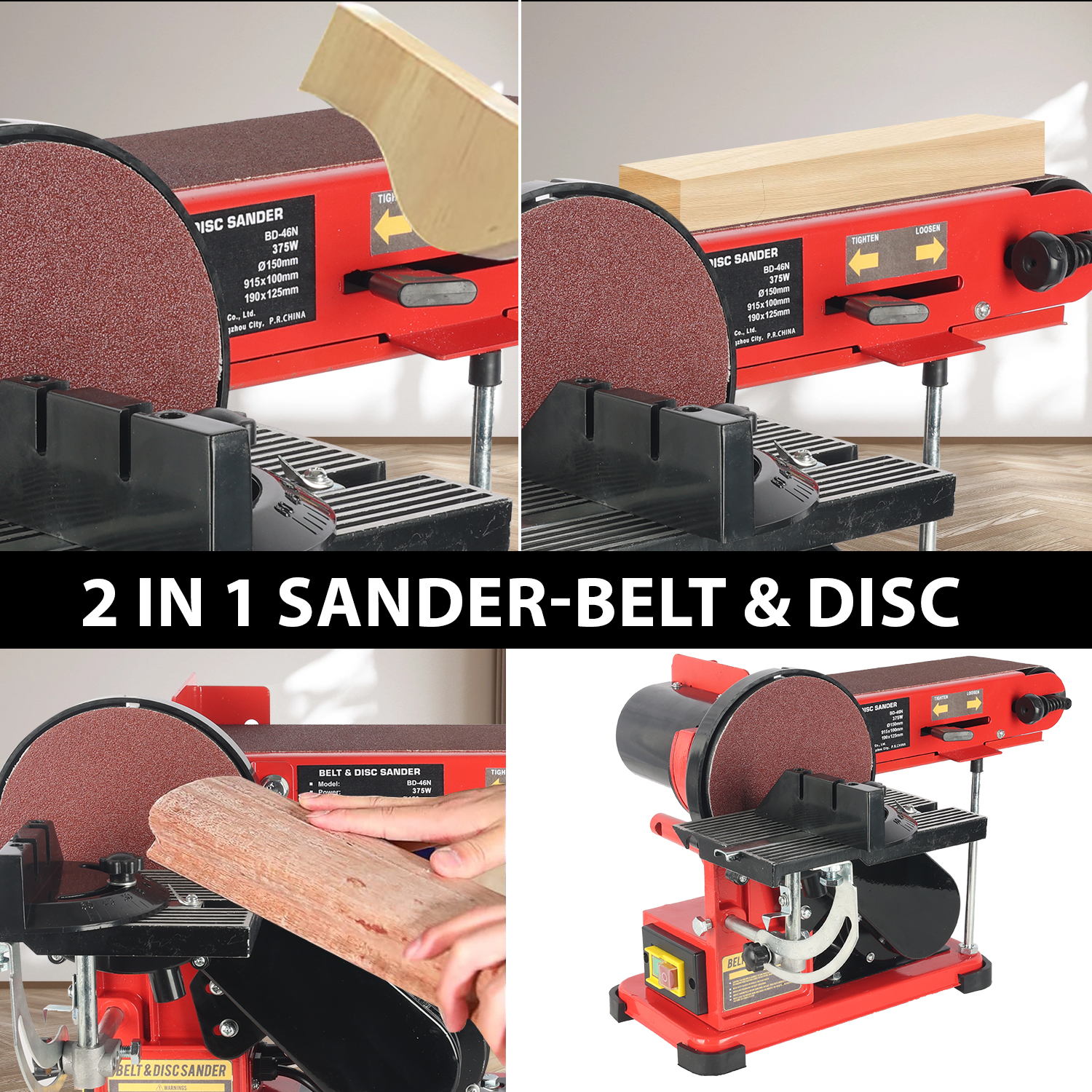 Electrical Bench Sander BD46N Motor Belt Sander 375W 230V DIY Tool 