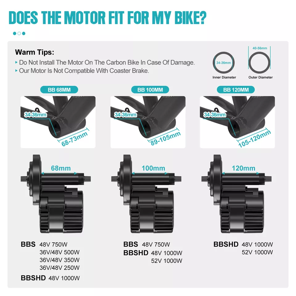 Bafang 750W moteur BBS02B BBS02 Ebike Kit de Conversion vélo électrique moteur à entraînement central 48V 52V 20Ah Hailong Kit de batterie 68mm  18