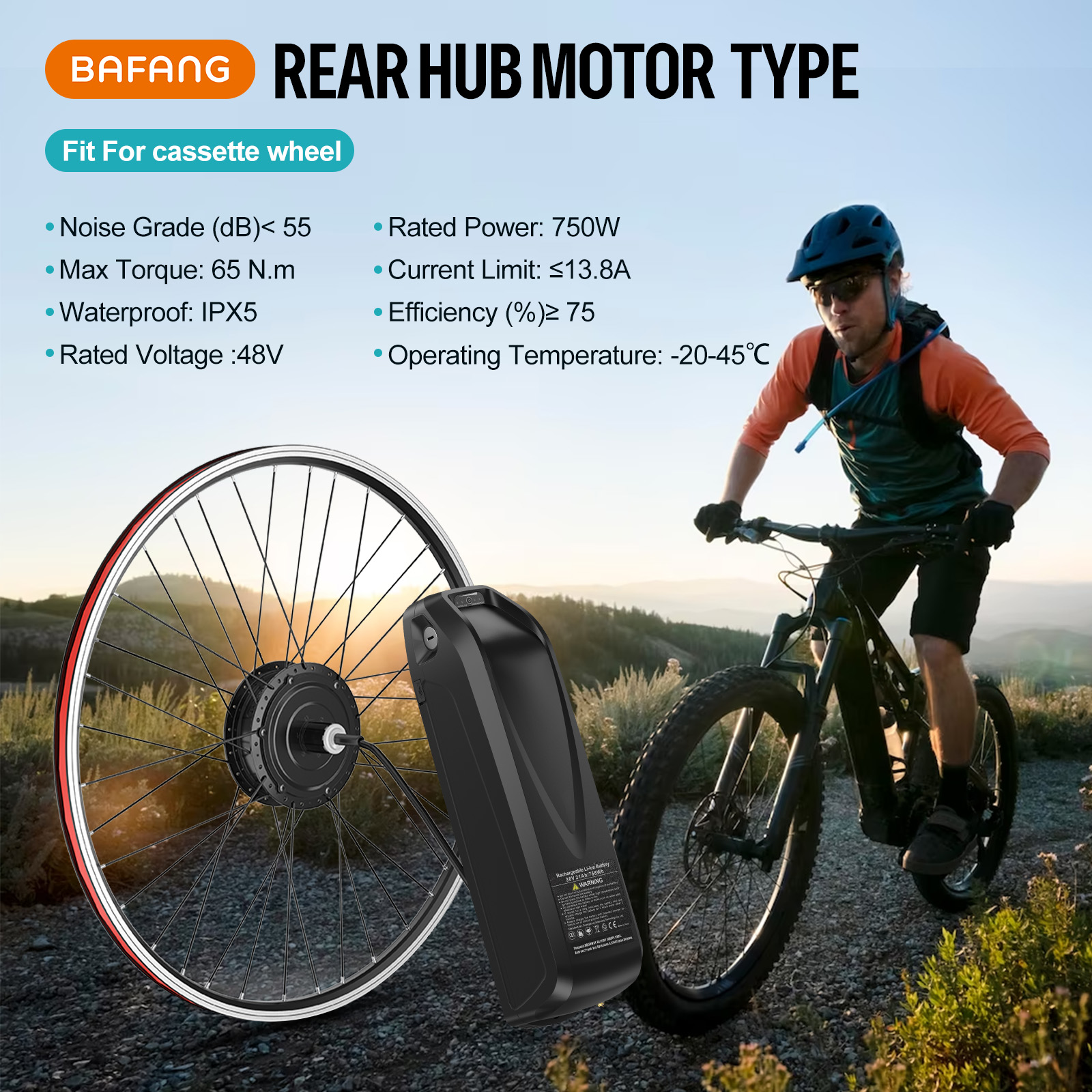 BAFANG 48V 500W Rear Hub Motor Kit 26