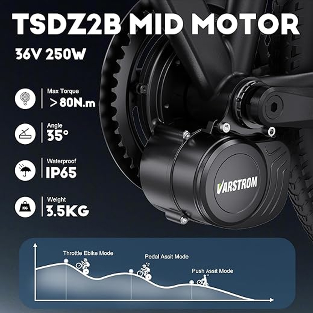36V250W Mid Drive Motor Torque Sensor Tongsheng TSDZ2B Ebike