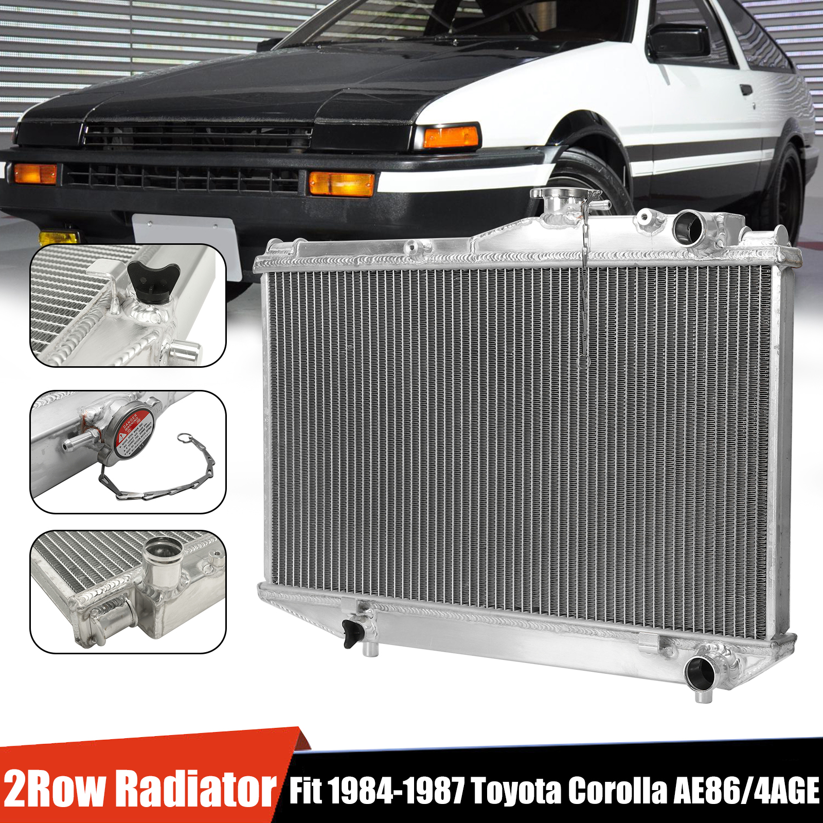 2-Row Aluminum Radiator For 84-87 Toyota Corolla AE86 / 4AGE – Speed Daddy Performance