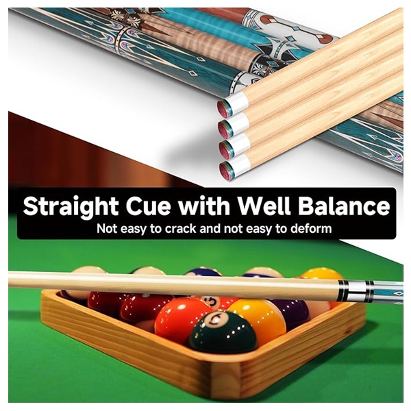 thumbnail image 2 of FTPGBL Pool Cue Sticks - 2/4 Pack Hardwood Billiard Cues With 13mm Tips For Beginners & Pros 2 of 3
