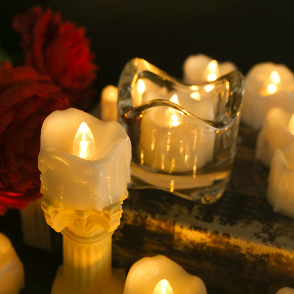 6/12/24pcs Led Tea Lights Candles LED FLAMELESS Battery Operated W/ timer remote - Picture 27 of 40
