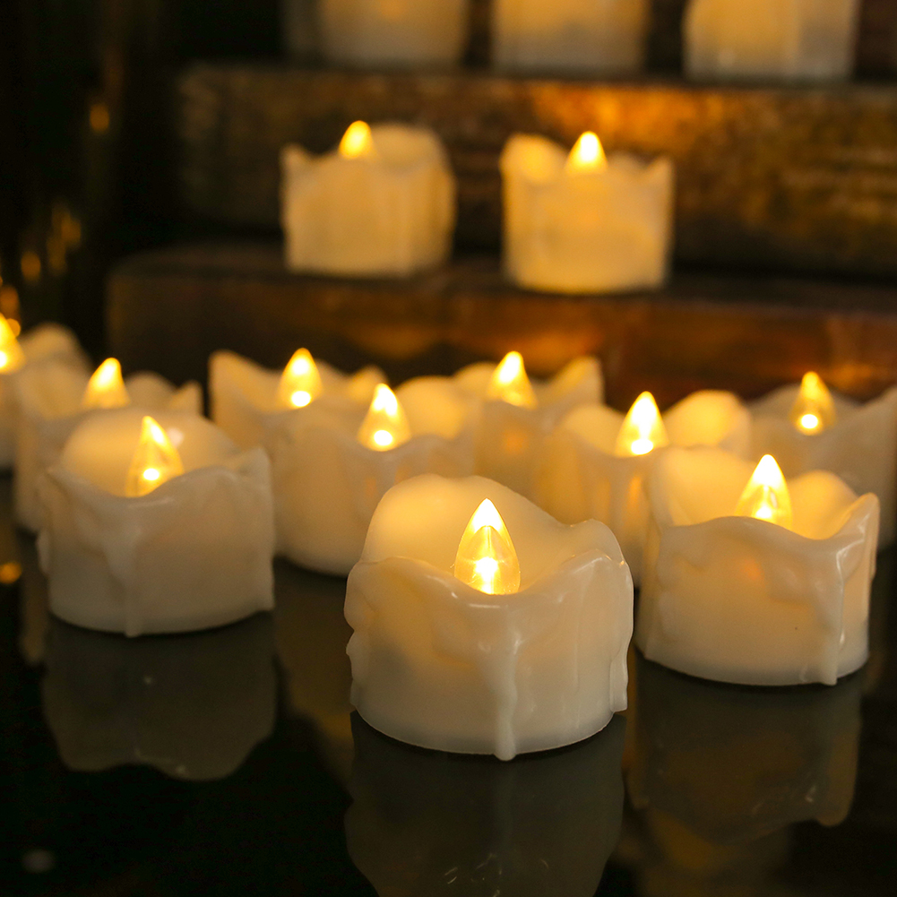 6/12/24pcs Led Tea Lights Candles LED FLAMELESS Battery Operated W/ timer remote - Picture 26 of 40