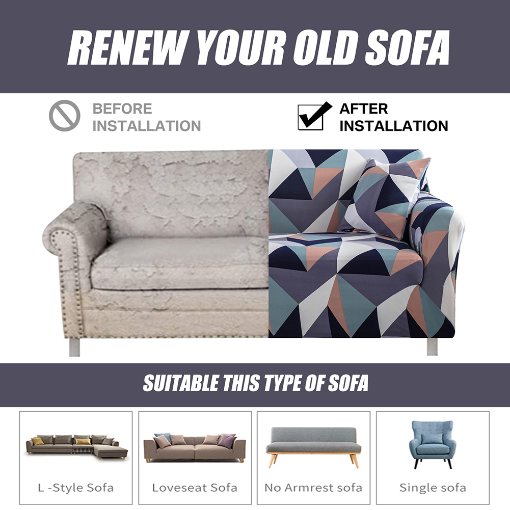 1/2/3/4 Seater Printed Sofa Cover Elastic Stretch Slipcover Protector Sofa Couch - Picture 113 of 146