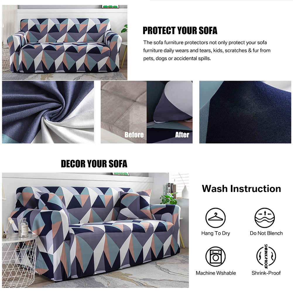 1/2/3/4 Seater Printed Sofa Cover Elastic Stretch Slipcover Protector Sofa Couch - Picture 111 of 146