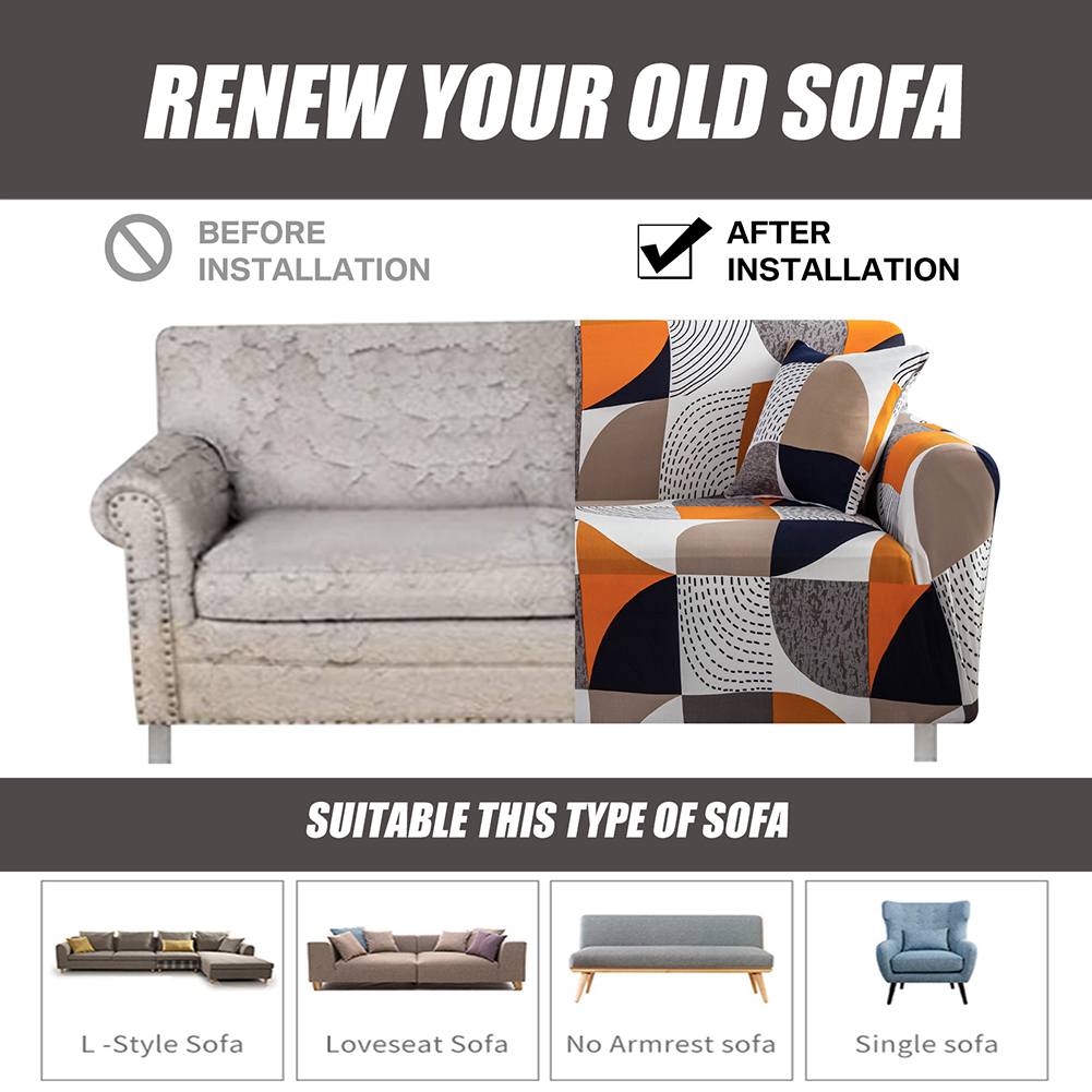 1/2/3/4 Seater Printed Sofa Cover Elastic Stretch Slipcover Protector Sofa Couch - Picture 128 of 146