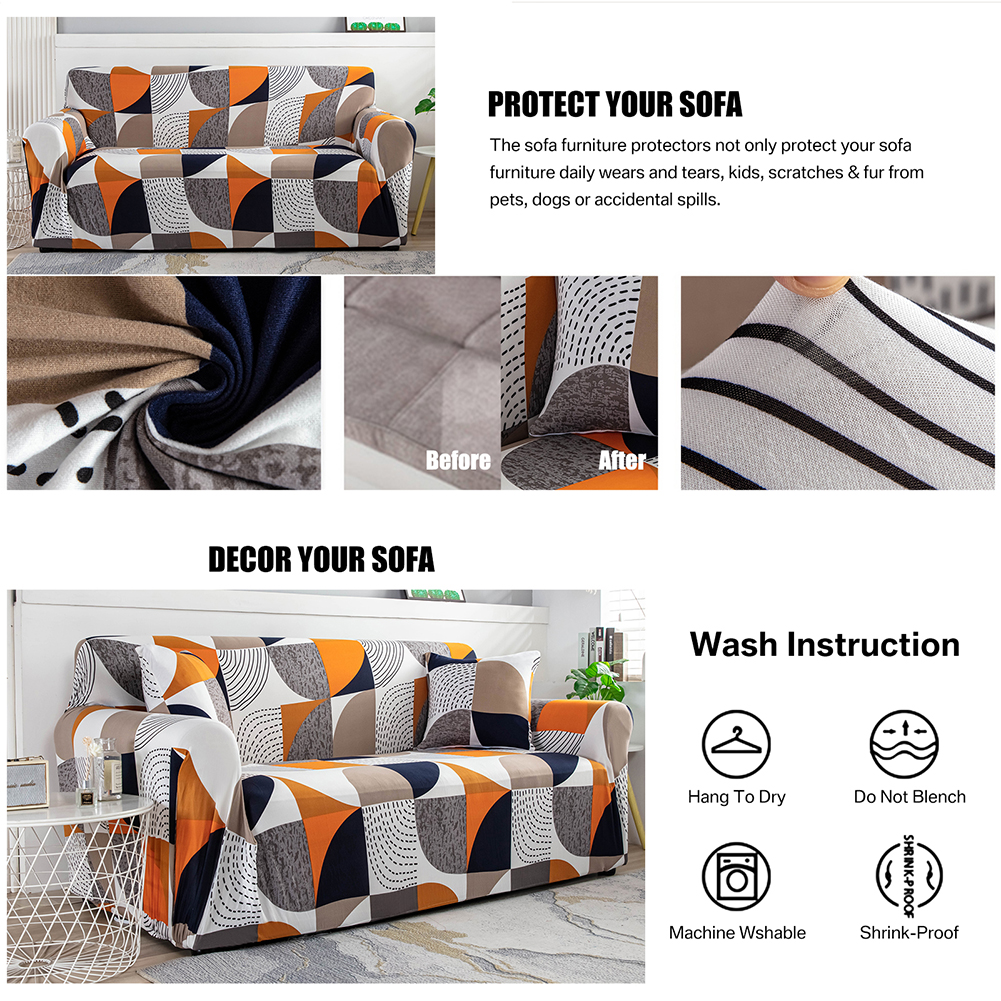 1/2/3/4 Seater Printed Sofa Cover Elastic Stretch Slipcover Protector Sofa Couch - Picture 131 of 146