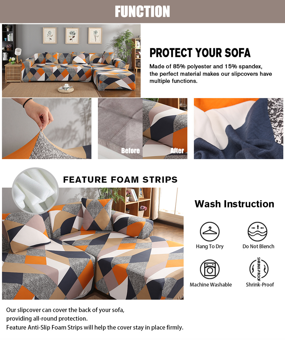 1/2/3/4 Seater L Shape Corner Sofa Cover Stretch Lounge Slipcover Couch Covers - Picture 46 of 97