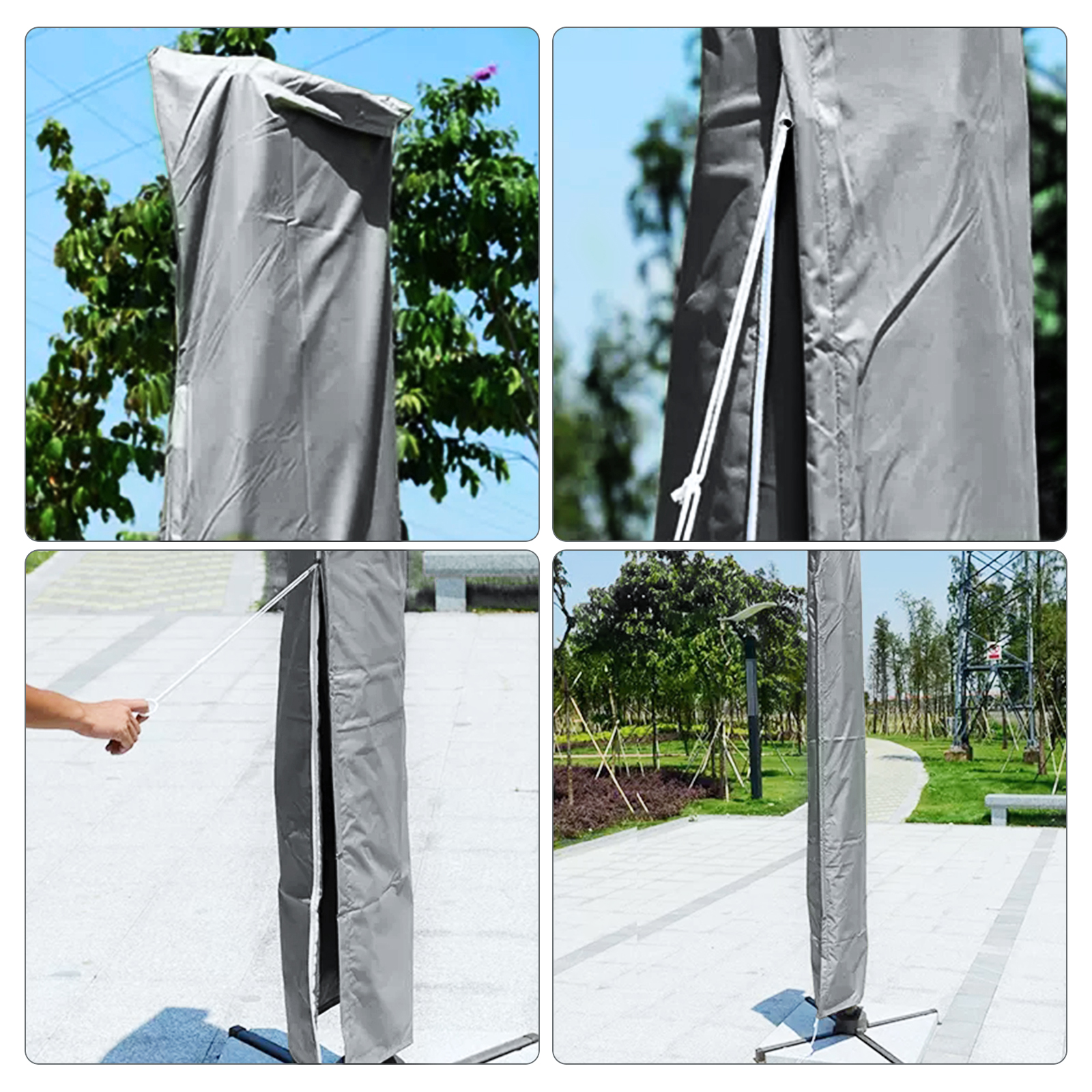 Patio Outdoor Umbrella Protective Canopy Cover Bag Waterproof fit 6-13'ft Market