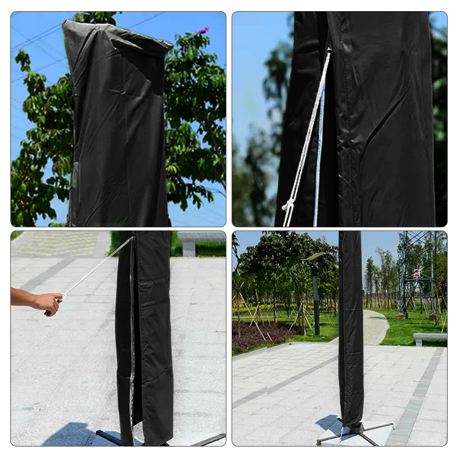 Patio Outdoor Umbrella Protective Canopy Cover Bag Waterproof fit 6-11'ft Market