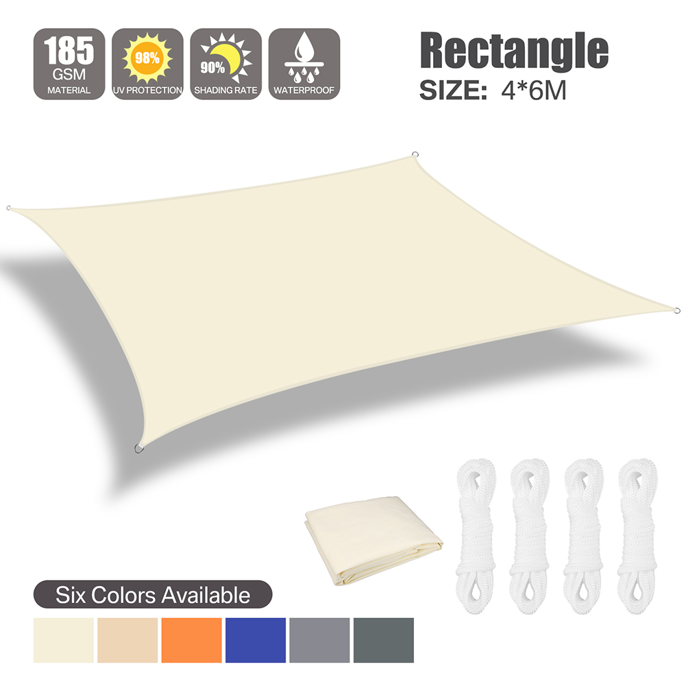 WATERPROOF HEAVY DUTY SUN SHADE SAIL GARDEN PATIO AWNING CANOPY 98% UV BLOCK UK - Picture 13 of 94