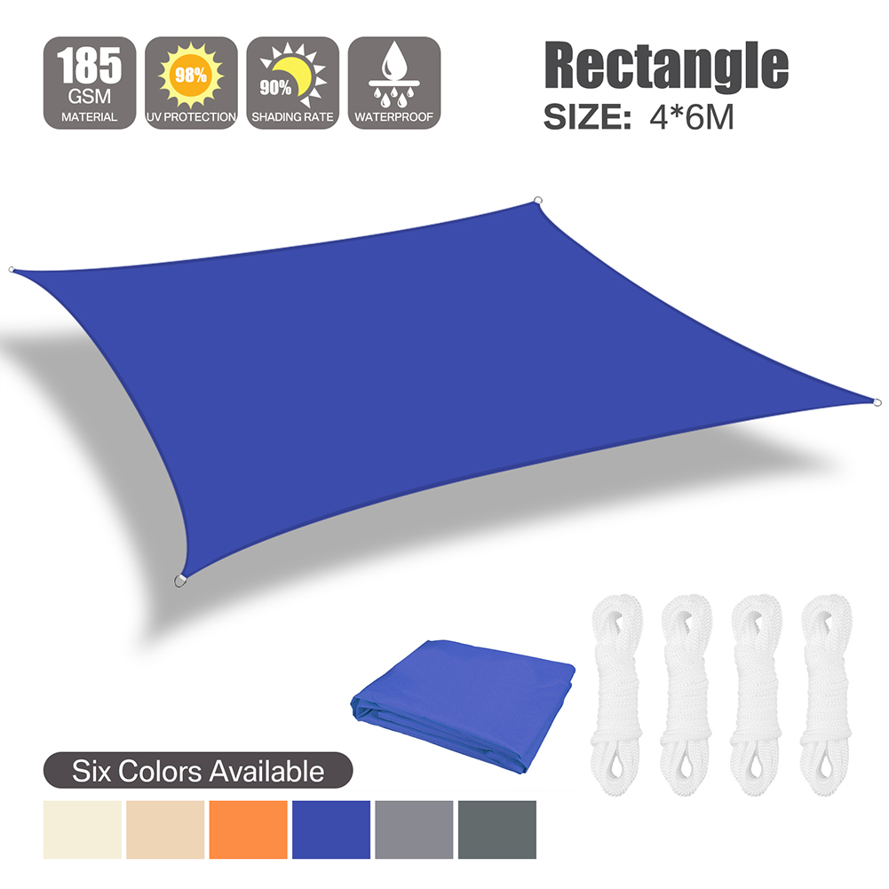 WATERPROOF HEAVY DUTY SUN SHADE SAIL GARDEN PATIO AWNING CANOPY 98% UV BLOCK UK - Picture 16 of 94