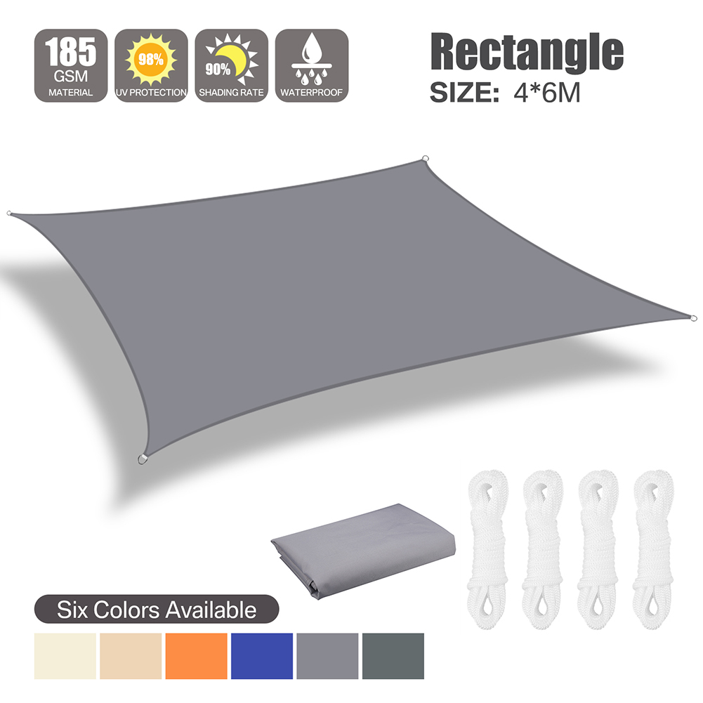 WATERPROOF HEAVY DUTY SUN SHADE SAIL GARDEN PATIO AWNING CANOPY 98% UV BLOCK UK