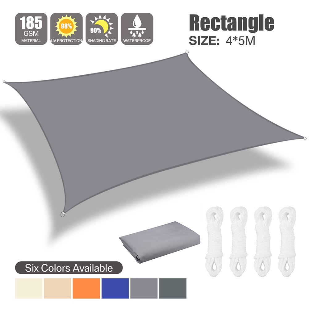 WATERPROOF HEAVY DUTY SUN SHADE SAIL GARDEN PATIO AWNING CANOPY 98% UV BLOCK UK - Picture 23 of 94