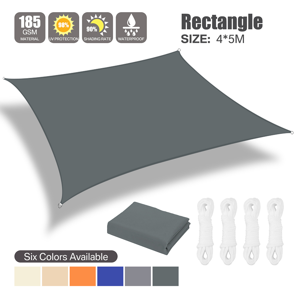 WATERPROOF HEAVY DUTY SUN SHADE SAIL GARDEN PATIO AWNING CANOPY 98% UV BLOCK UK - Picture 18 of 94