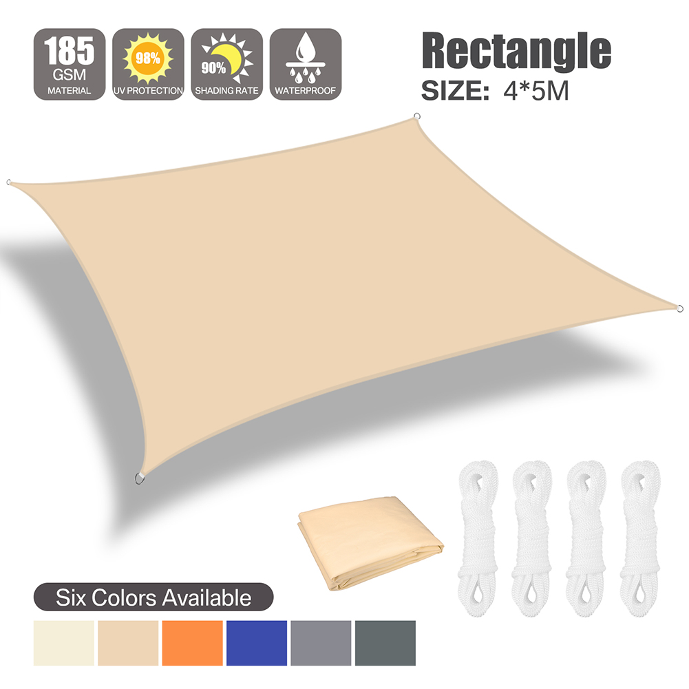WATERPROOF HEAVY DUTY SUN SHADE SAIL GARDEN PATIO AWNING CANOPY 98% UV BLOCK UK - Picture 20 of 94