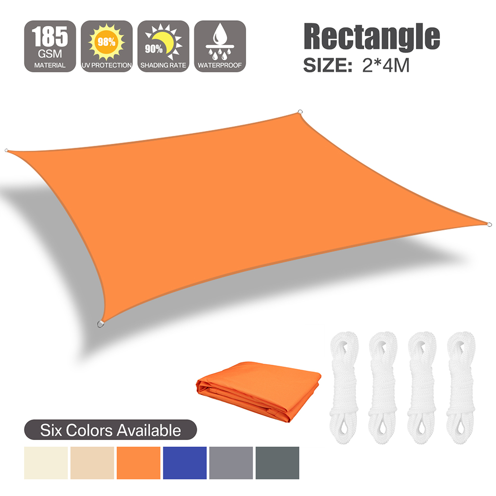 WATERPROOF HEAVY DUTY SUN SHADE SAIL GARDEN PATIO AWNING CANOPY 98% UV BLOCK UK - Picture 32 of 94