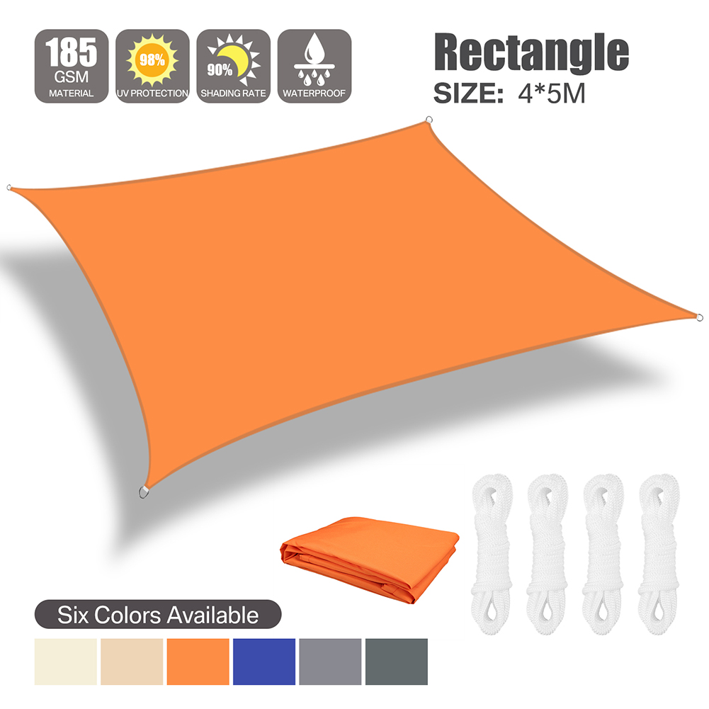 WATERPROOF HEAVY DUTY SUN SHADE SAIL GARDEN PATIO AWNING CANOPY 98% UV BLOCK UK - Picture 21 of 94