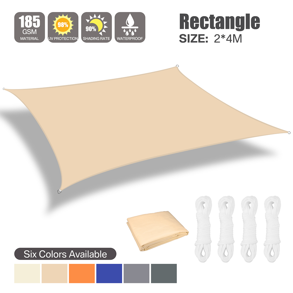 WATERPROOF HEAVY DUTY SUN SHADE SAIL GARDEN PATIO AWNING CANOPY 98% UV BLOCK UK - Picture 31 of 94