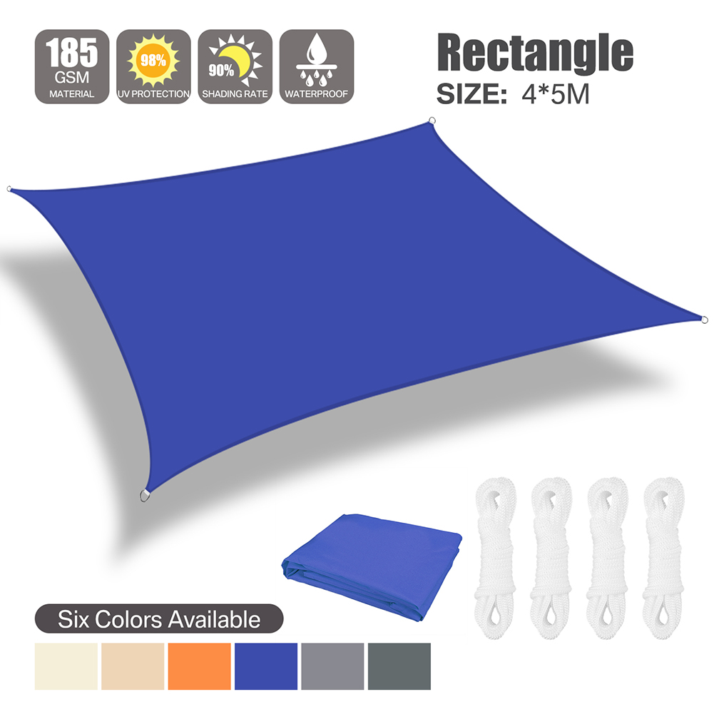 WATERPROOF HEAVY DUTY SUN SHADE SAIL GARDEN PATIO AWNING CANOPY 98% UV BLOCK UK - Picture 22 of 94