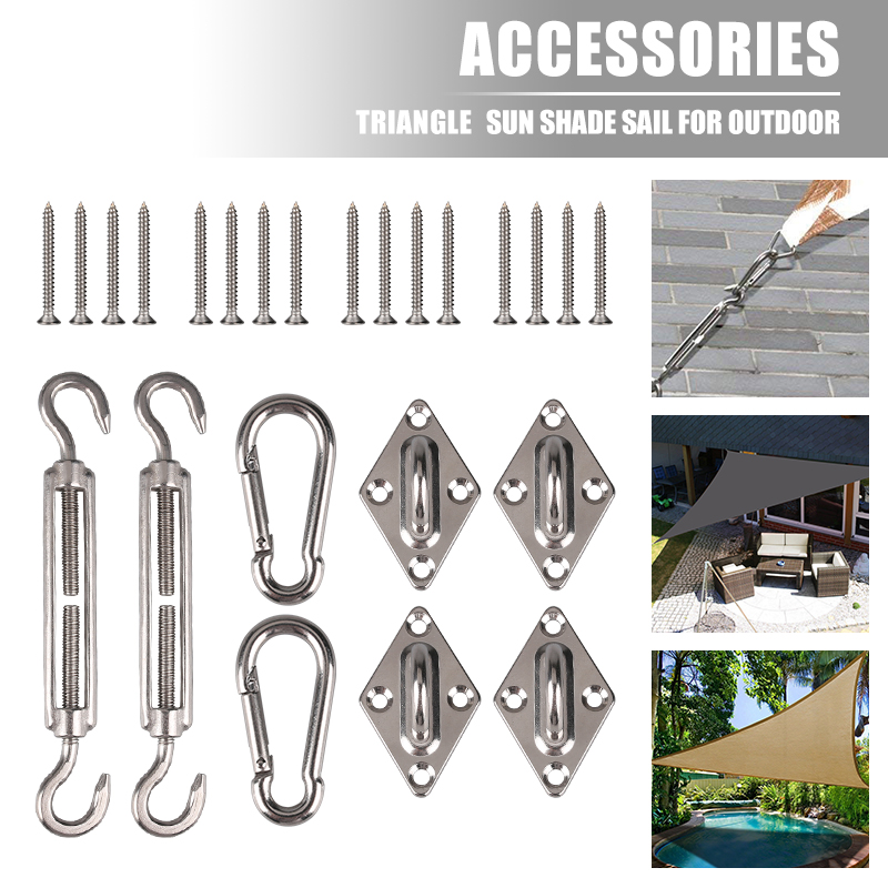 Sun Sail Shade Canopy Stainless Steel Fixing Fittings Hardware Accessory Kit UK - Picture 21 of 27