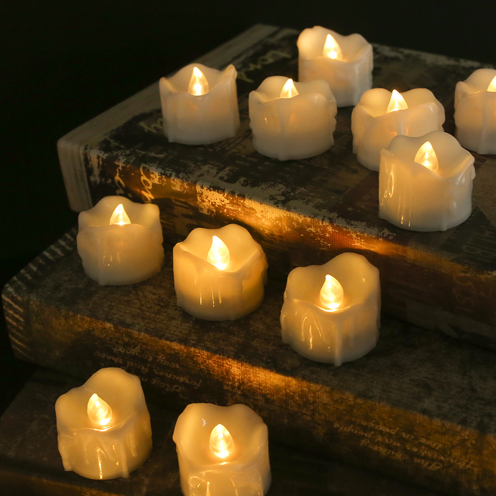 6/12/24pcs Led Tea Lights Candles LED FLAMELESS Battery Operated W/ timer remote - Picture 25 of 40