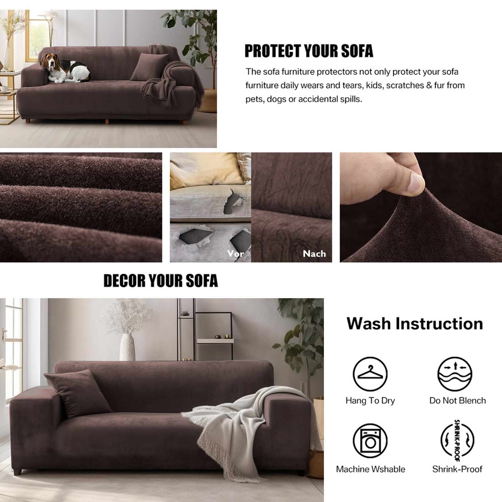 UK SAMT Elastisch STRETCH SOFABEZÜGE Schutzbezug Sofa 1/2/3/4 Sitzer - Bild 30 von 66