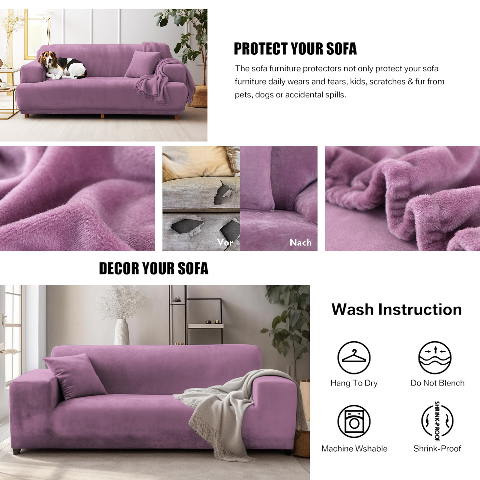 UK SAMT Elastisch STRETCH SOFABEZÜGE Schutzbezug Sofa 1/2/3/4 Sitzer - Bild 50 von 66