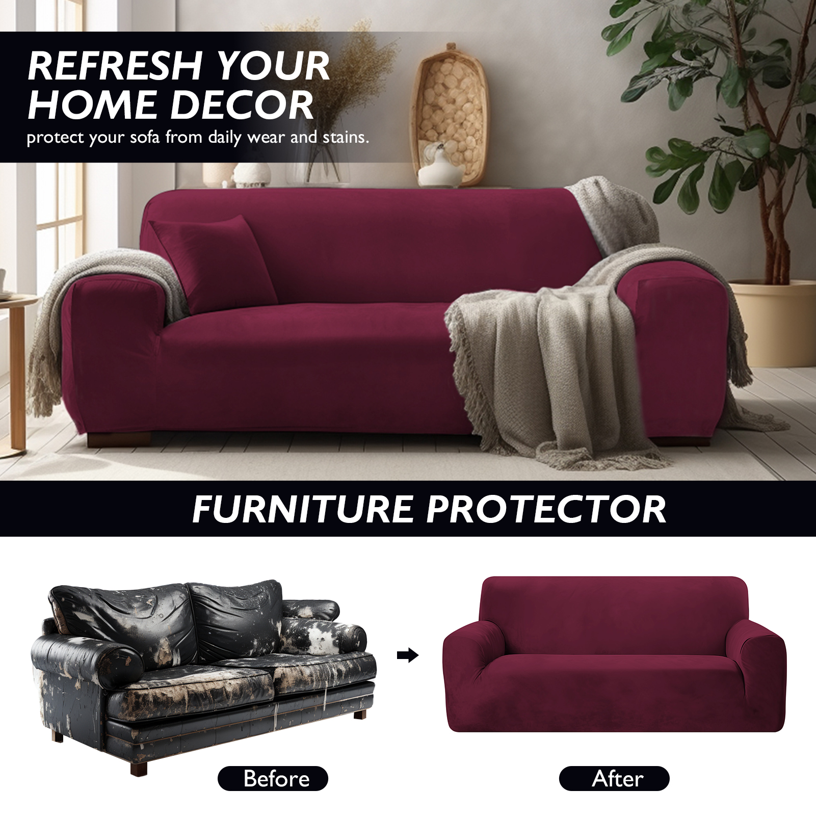 UK SAMT Elastisch STRETCH SOFABEZÜGE Schutzbezug Sofa 1/2/3/4 Sitzer - Bild 46 von 66