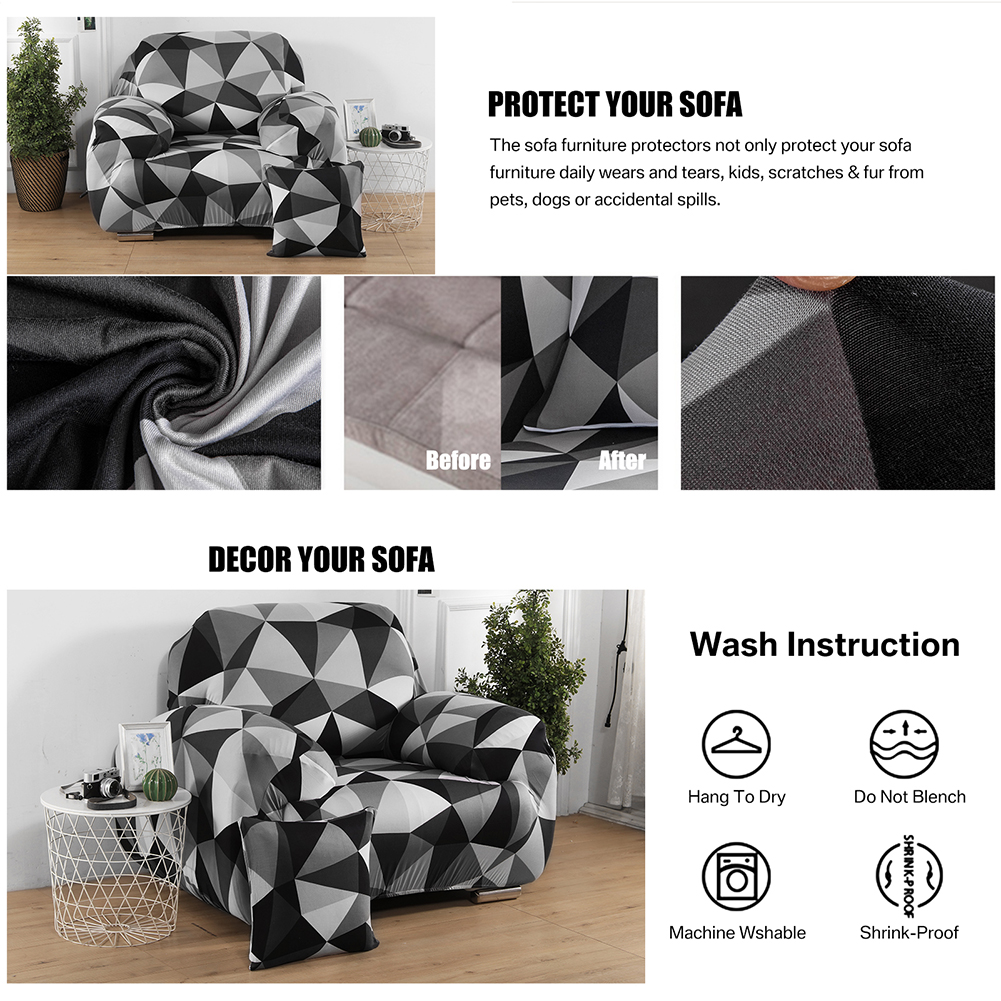 1/2/3/4 Seater Printed Sofa Cover Elastic Stretch Slipcover Protector Sofa Couch - Picture 136 of 146