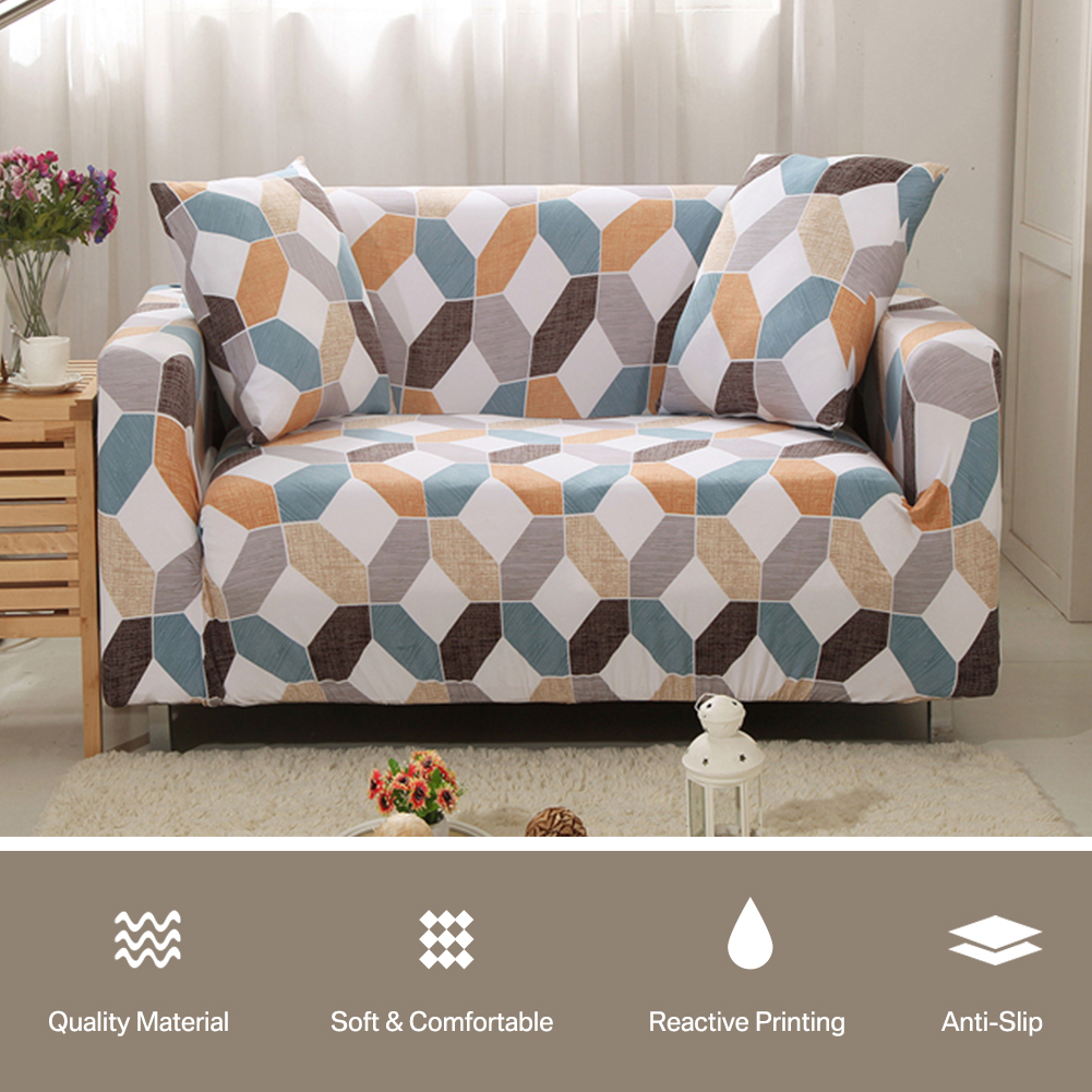 1/2/3/4 Seater Printed Sofa Cover Elastic Stretch Slipcover Protector Sofa Couch - Picture 84 of 146