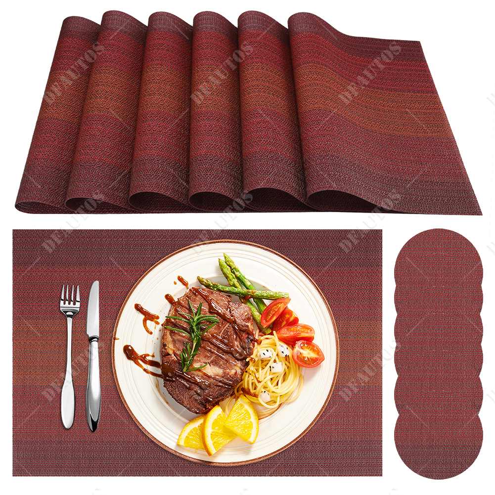 Tischsets Abwaschbar Platzset (6er Set) PVC Rutschfest Platzdeckchen Hitzebestän - Bild 58 von 64
