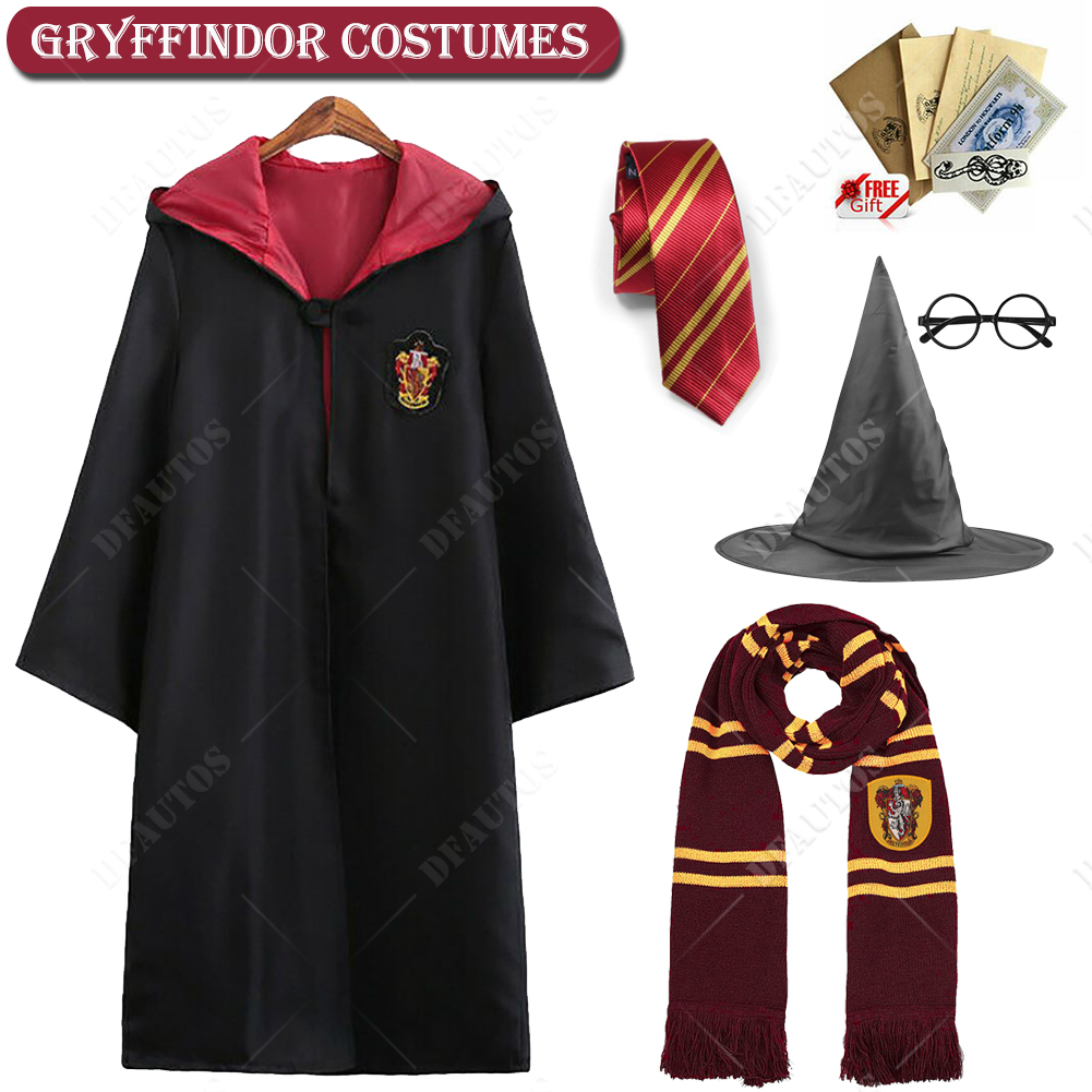 Harry Potter Hogwarts Adult Child Robe Cloak Tie Scarf Har Glasses Wand Costumes - Picture 15 of 26