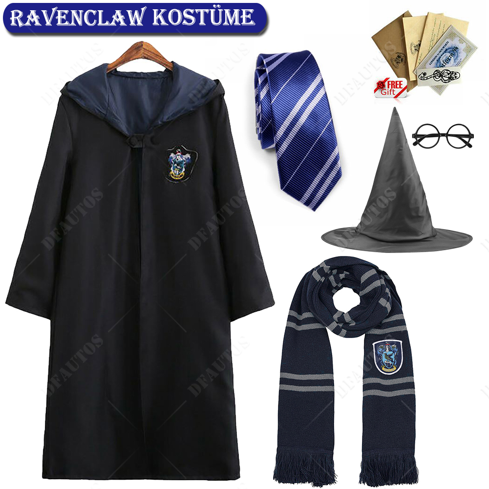 Harry Potter Hogwarts Adult Child Robe Cloak Tie Scarf Har Glasses Wand Costumes - Picture 17 of 26