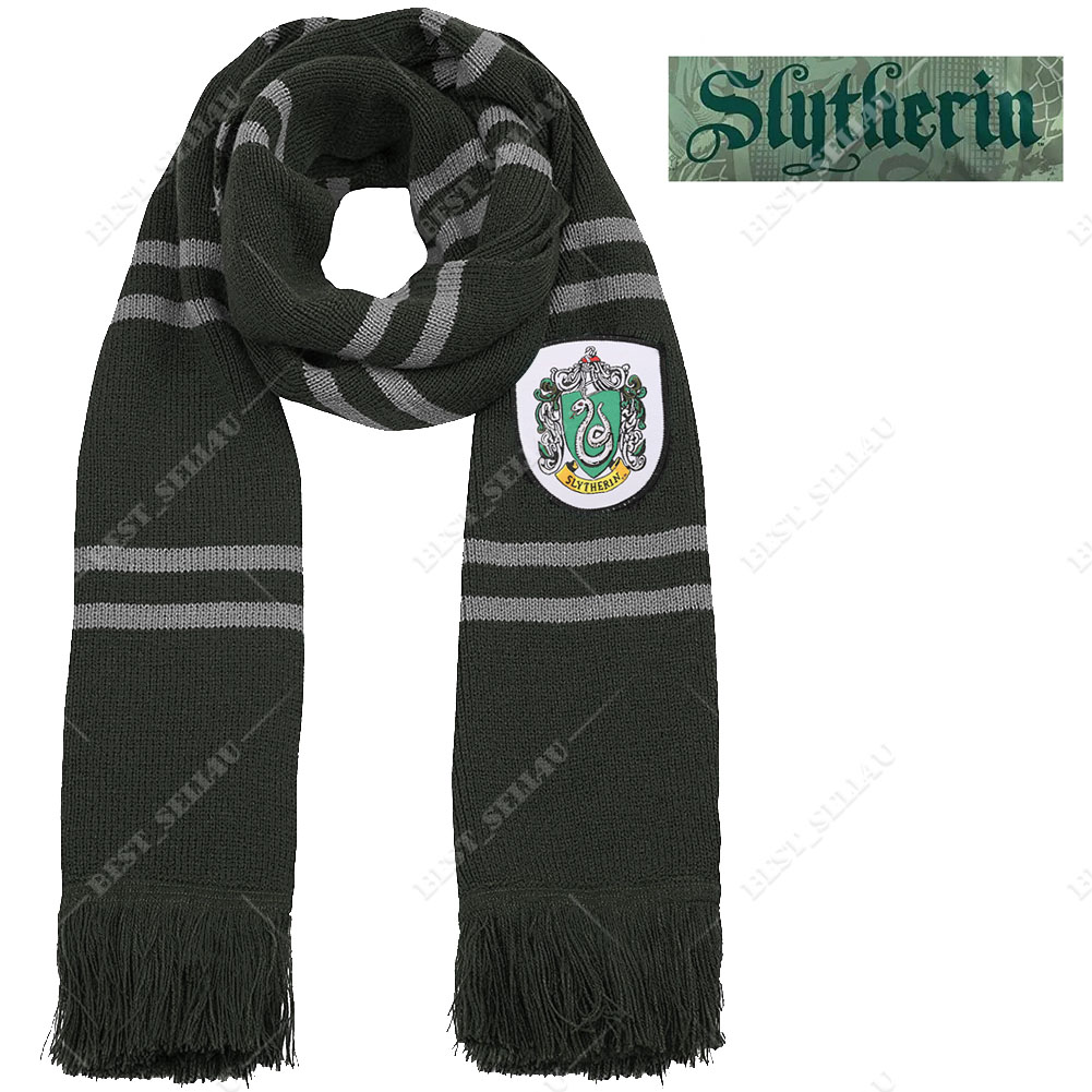 Harry Potter Slytherin Draco Malfoy Robe Cloak Tie LED Magic Wand Scarf Costume - Picture 20 of 23