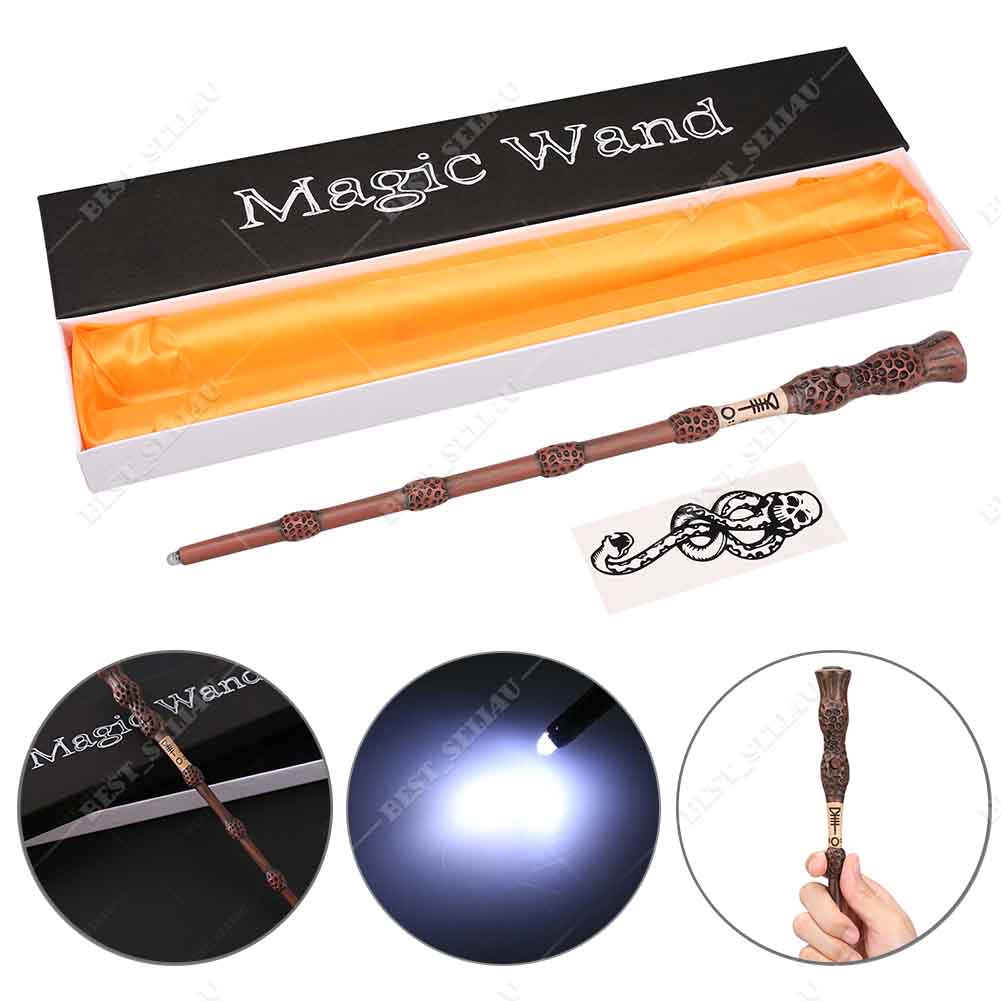 Harry Potter Slytherin Draco Malfoy Robe Cloak Tie LED Magic Wand Scarf Costume - Picture 19 of 23