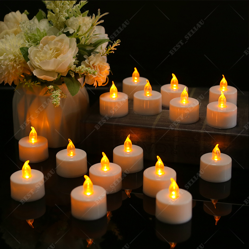 12-96PCS Flameless LED Tea Lights Candles Flickering Battery Operated Wedding UK